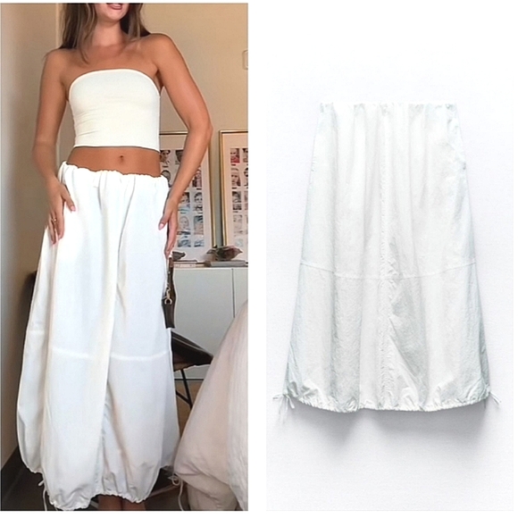 NWT ZARA VOLUMINOUS  BALLOON MIDI SKIRT - Picture 1 of 16